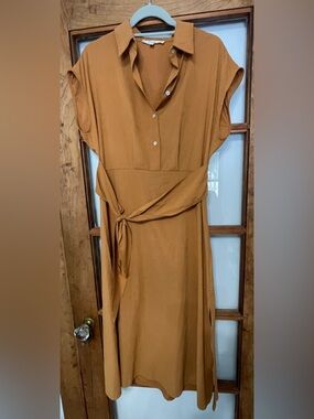 Koala Bay Button-Front Dress in Caramel